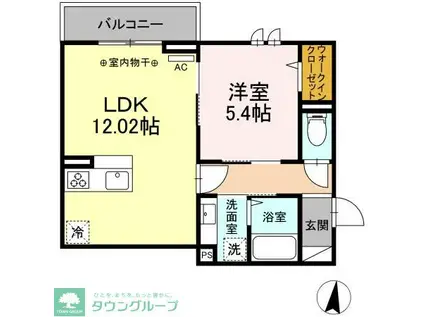 セレスティア本町(1LDK/3階)の間取り写真