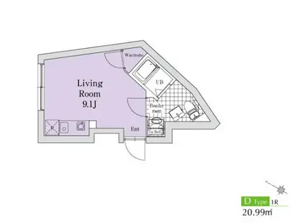NOZOMIO PREMIER MEGUROノゾミオプレミア目黒(ワンルーム/2階)の間取り写真