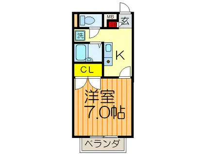 プレジール葉月(1K/1階)の間取り写真