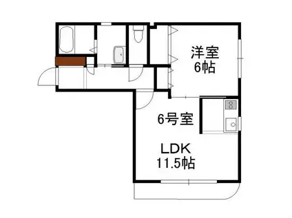 アシルN20(1LDK/2階)の間取り写真