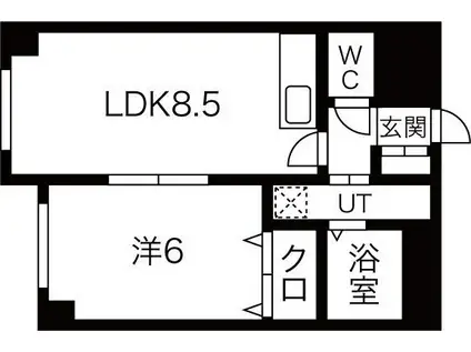 ゆとり南郷(1LDK/4階)の間取り写真