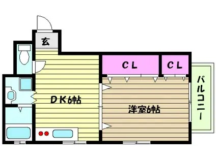 フィレンツェハイツ(1DK/4階)の間取り写真