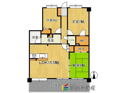 アプリークス百道浜(3LDK/2階)の間取り写真