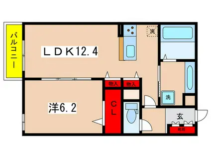 プライムフラット(1LDK/3階)の間取り写真