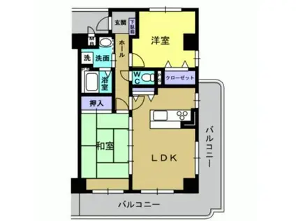 ファースト中青井(2LDK/7階)の間取り写真