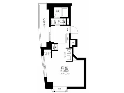 クレベール西新宿フォレストマンション(ワンルーム/2階)の間取り写真