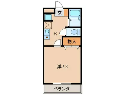 グリーンフルある(1K/2階)の間取り写真