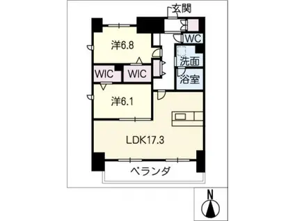 DIOSTANZA(2LDK/11階)の間取り写真