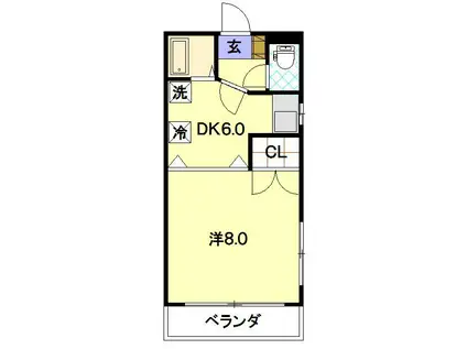 MY ROOM梁川(1DK/4階)の間取り写真