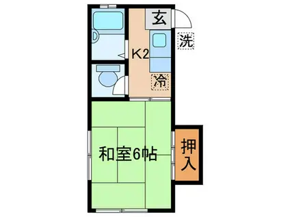 ハイツ太田(1K/1階)の間取り写真