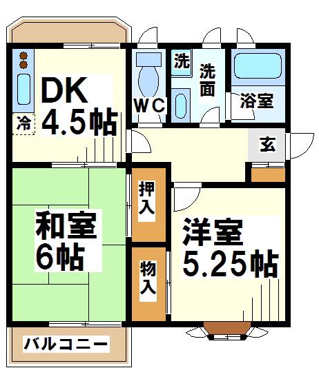 光和メゾン(2DK/1階)の間取り写真
