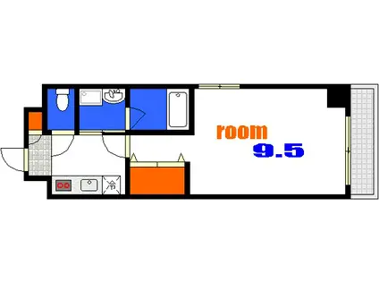 カルポカステーロ新白島(1K/8階)の間取り写真