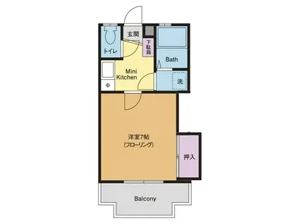 りとるぴゅあ(1K/1階)の間取り写真