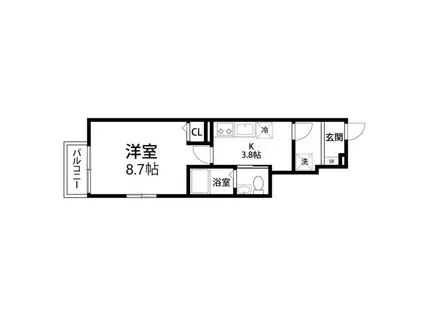 アヴァンセ水の森(1K/1階)の間取り写真