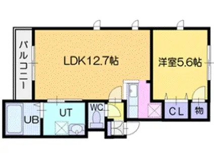 エトワール(1LDK/3階)の間取り写真