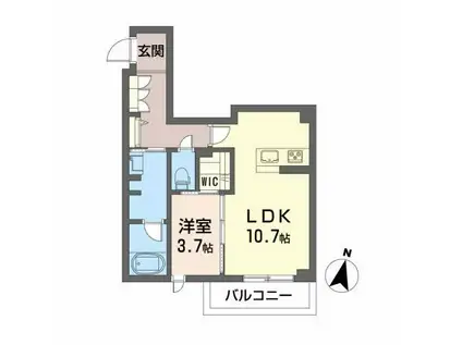 シャーメゾン翔(1LDK/3階)の間取り写真