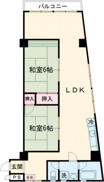 ビレッタ熊谷(2LDK/3階)の間取り写真