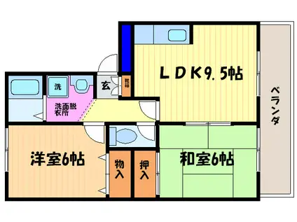 グランシャリオ(2LDK/3階)の間取り写真