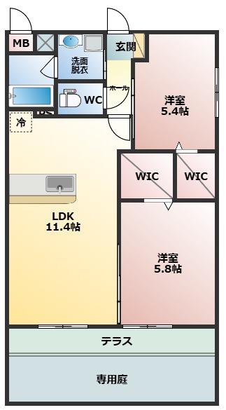 RISECASA(2LDK/1階)の間取り写真