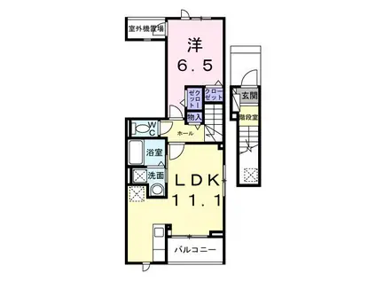 サン・シーロ II(1LDK/2階)の間取り写真