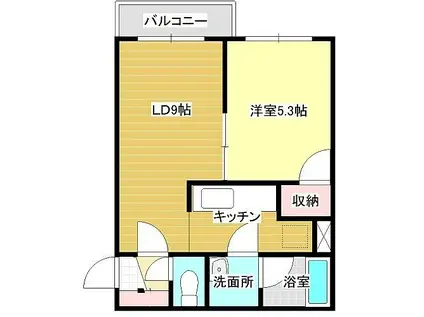 EXTAGE(1LDK/2階)の間取り写真