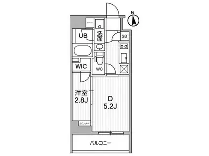 ALTERNA東池袋(2K/5階)の間取り写真