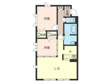 ボー・セジュールI番館(2LDK/1階)の間取り写真