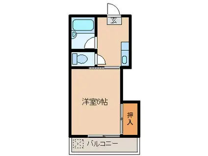 YOUコーポ(1K/2階)の間取り写真