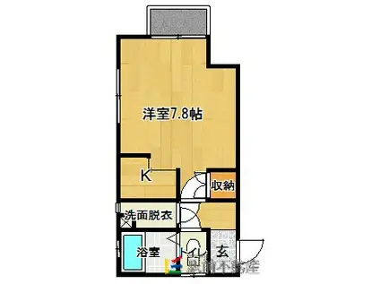 LE CIEL(ワンルーム/1階)の間取り写真