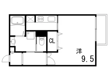 コストバール(1K/2階)の間取り写真