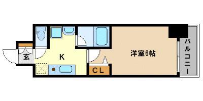 リレイション大国(1K/6階)の間取り写真