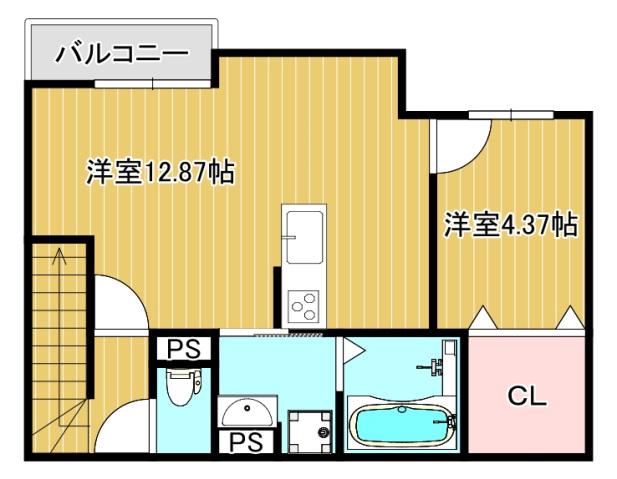 CASA GRANDE(1LDK/2階)の間取り写真