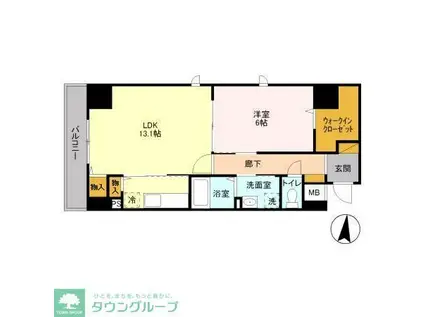 WHITE RESIDENCE(1LDK/6階)の間取り写真