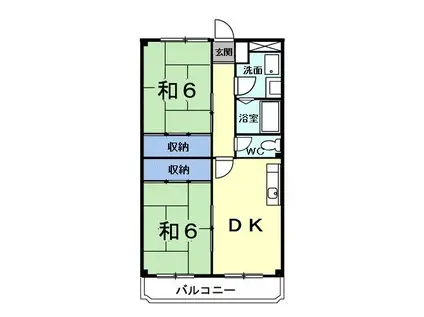 サンマリッチ(2DK/3階)の間取り写真