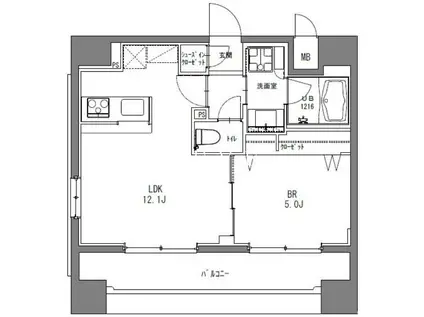LA DOUCEUR秋葉原(1LDK/7階)の間取り写真