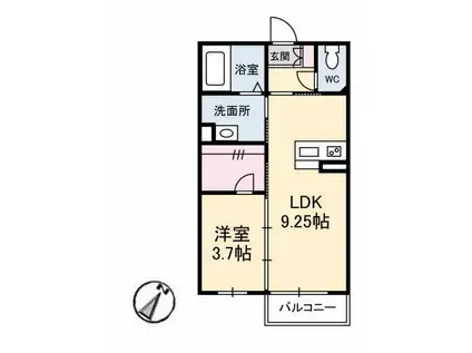 レユポルト(1LDK/2階)の間取り写真
