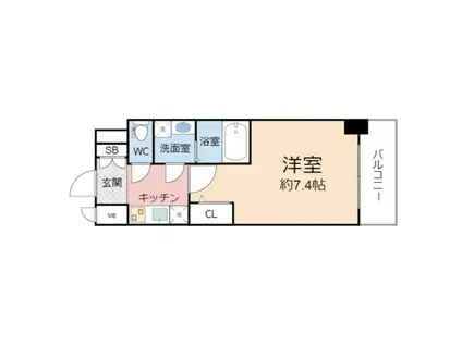 アプリーレ中之島(1K/2階)の間取り写真