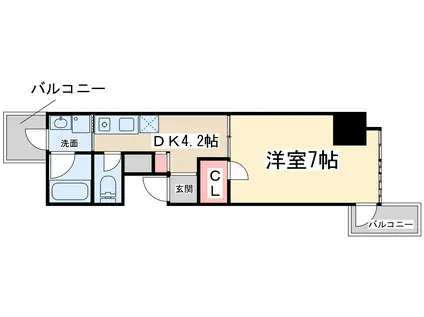 新和ルミエール新大阪(1DK/7階)の間取り写真