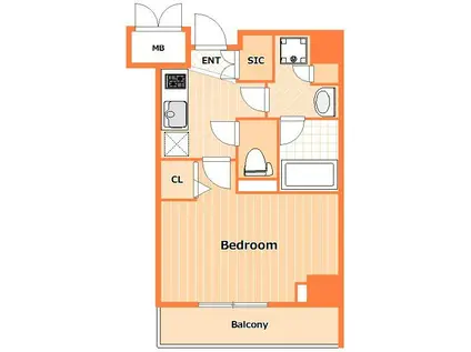 ルクシェール横濱生麦(1K/4階)の間取り写真