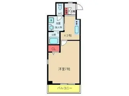 NK氷川マンション(1K/3階)の間取り写真