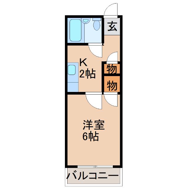 ロイヤル元町(ワンルーム/3階)の間取り写真