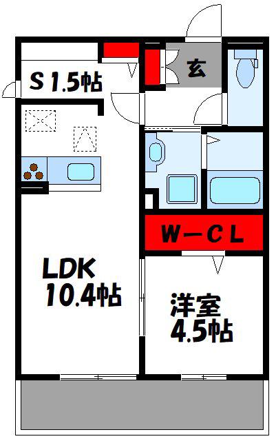 D-ROOM REIWA(1LDK/3階)の間取り写真