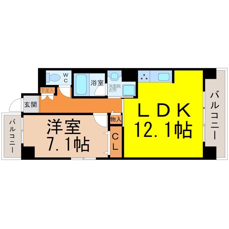 ヴェネチアプリモ(1LDK/10階)の間取り写真