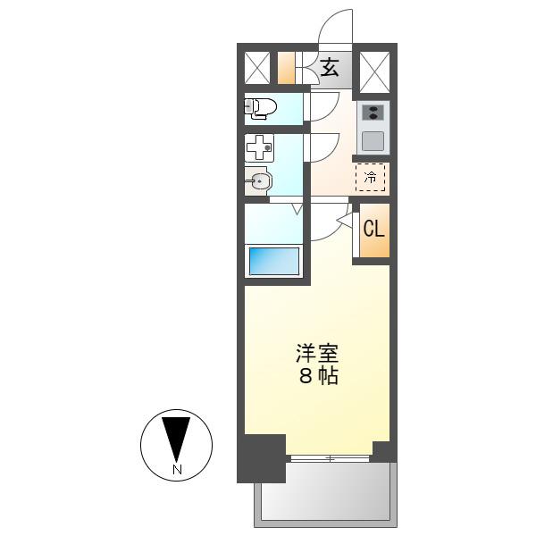 S-RESIDENCE堀田駅前(1K/3階)の間取り写真