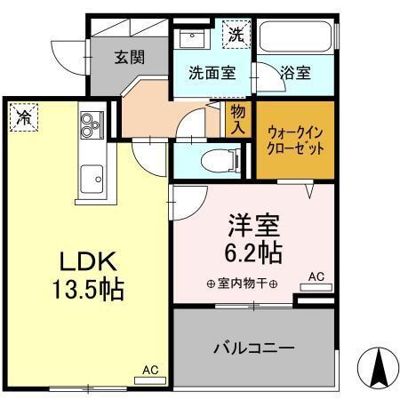 シャンテ(1LDK/3階)の間取り写真