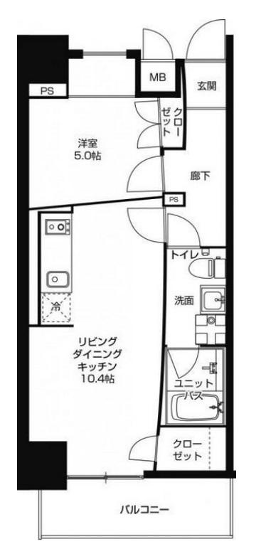 URBAN FLATS中之島(1LDK/7階)の間取り写真