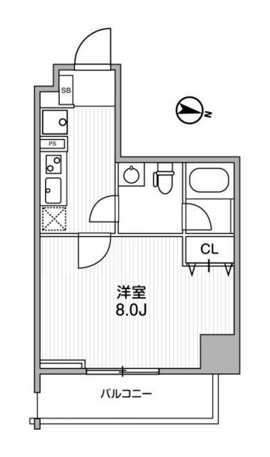 LUNIQ錦糸町(1K/6階)の間取り写真