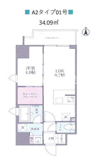 シーズンフラッツ大手前(1LDK/7階)の間取り写真