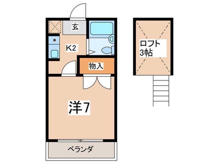 メゾン草薙PART3(1K/2階)の間取り写真