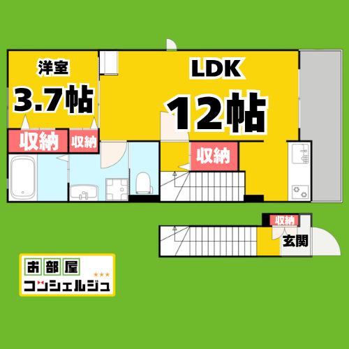 ノール・ラヴァンI(1LDK/2階)の間取り写真